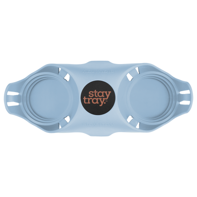 Classic Stay tray 2 Cup Reusable Drinks Tray Blue with Black and Copper Centre