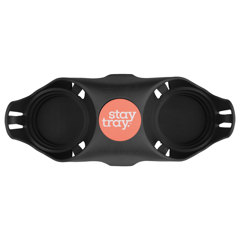 Classic Stay tray 2 Cup Reusable Drinks Tray Espresso Black with Sunrise and White Centre
