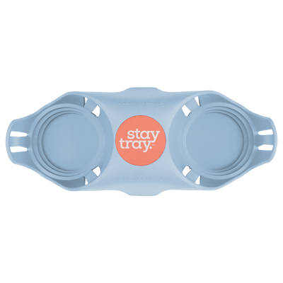 Classic Stay tray 2 Cup Reusable Drinks Tray Blue with Sunrise and White Centre