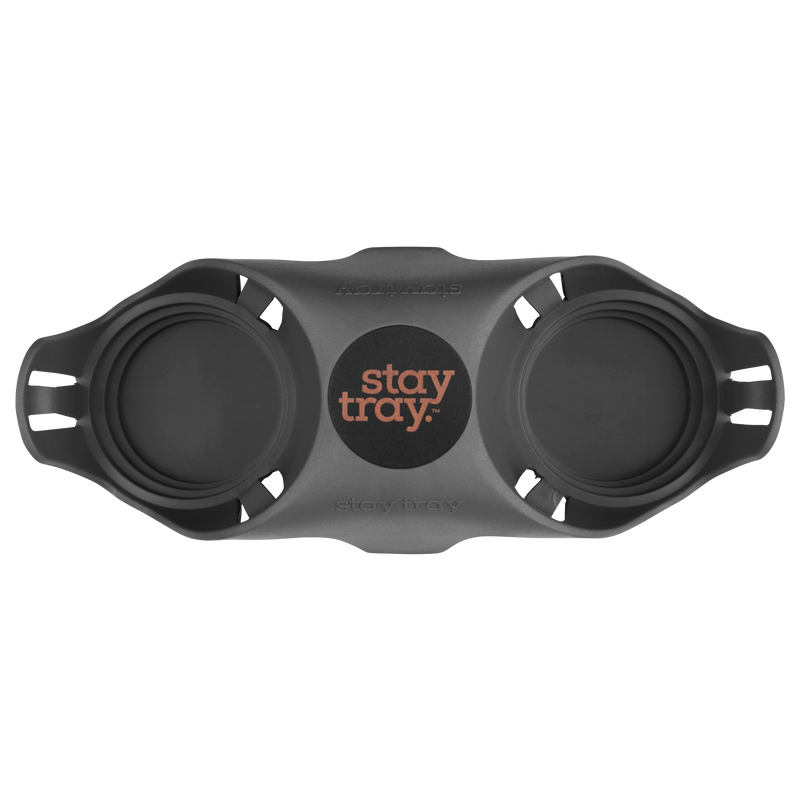 Classic Stay tray 2 Cup Reusable Drinks Tray Cloud with Black and Copper Centre