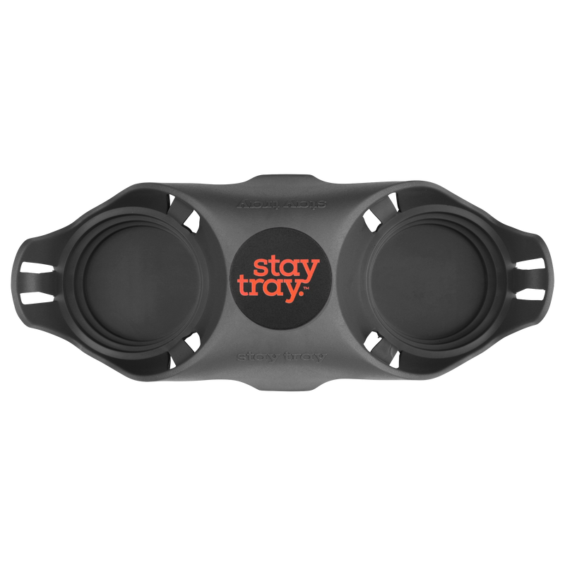Classic Stay tray 2 Cup Reusable Drinks Tray Cloud with Black and Fluro Centre